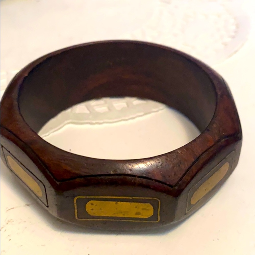 Bangle with brass accents